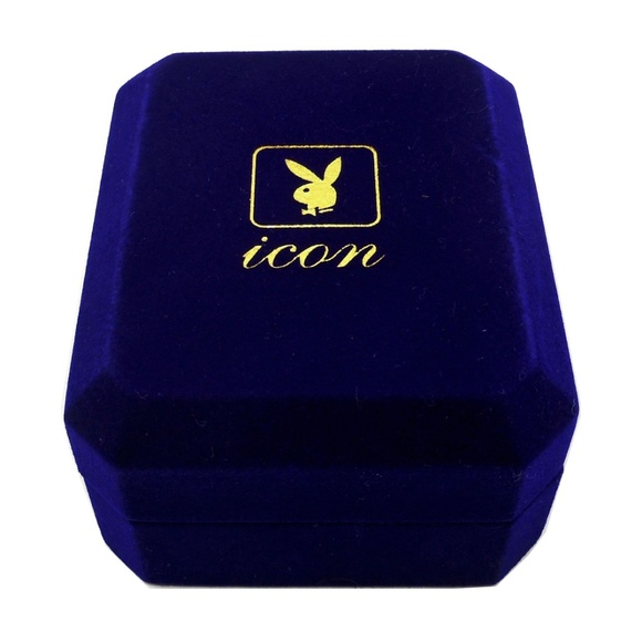 Playboy Cuff Links Platinum Plated Bunny Logo - Picture 4 of 4